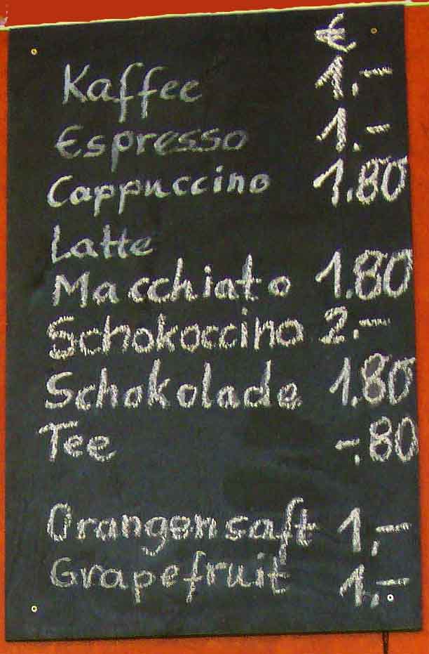 Getraenkekarte